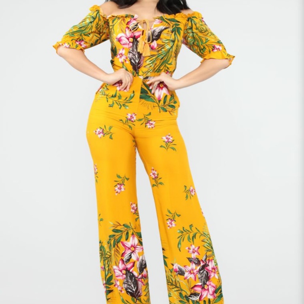 Fashion Nova tropical jumpsuit